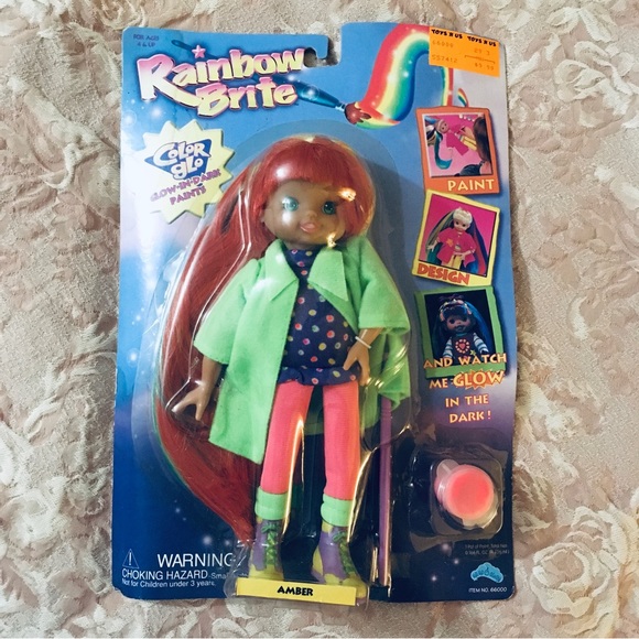 RAINBOW BRITE COLOR GLO DOLL Amber 9” Original Sealed Pack Rare - Picture 3 of 14